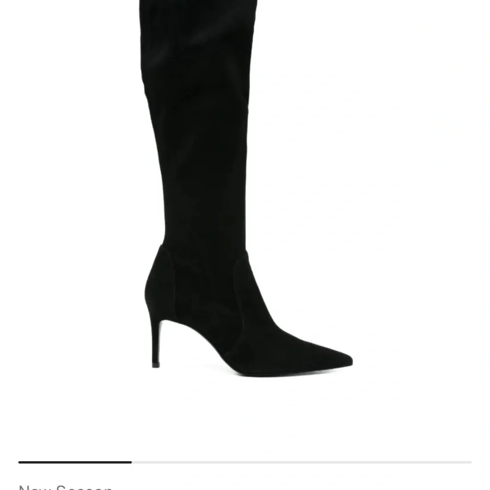 Stuart Weitzman Black Over-The-Knee Boots — Sleek Stretch Suede 9.5